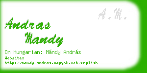 andras mandy business card